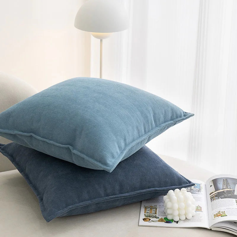 INS Nordic Cushion Cover Thickened Solid Chenille Throw Pillow Covers 45x45/50x50/60x60/65X65cm for Sofa Bed Living Room Decor